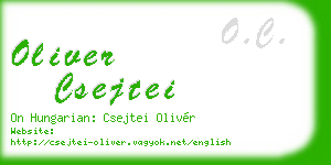 oliver csejtei business card